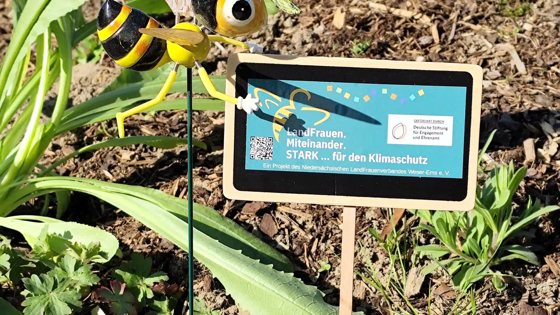 Pflanzen für den Klimaschutz, Schild Landfrauen Melle